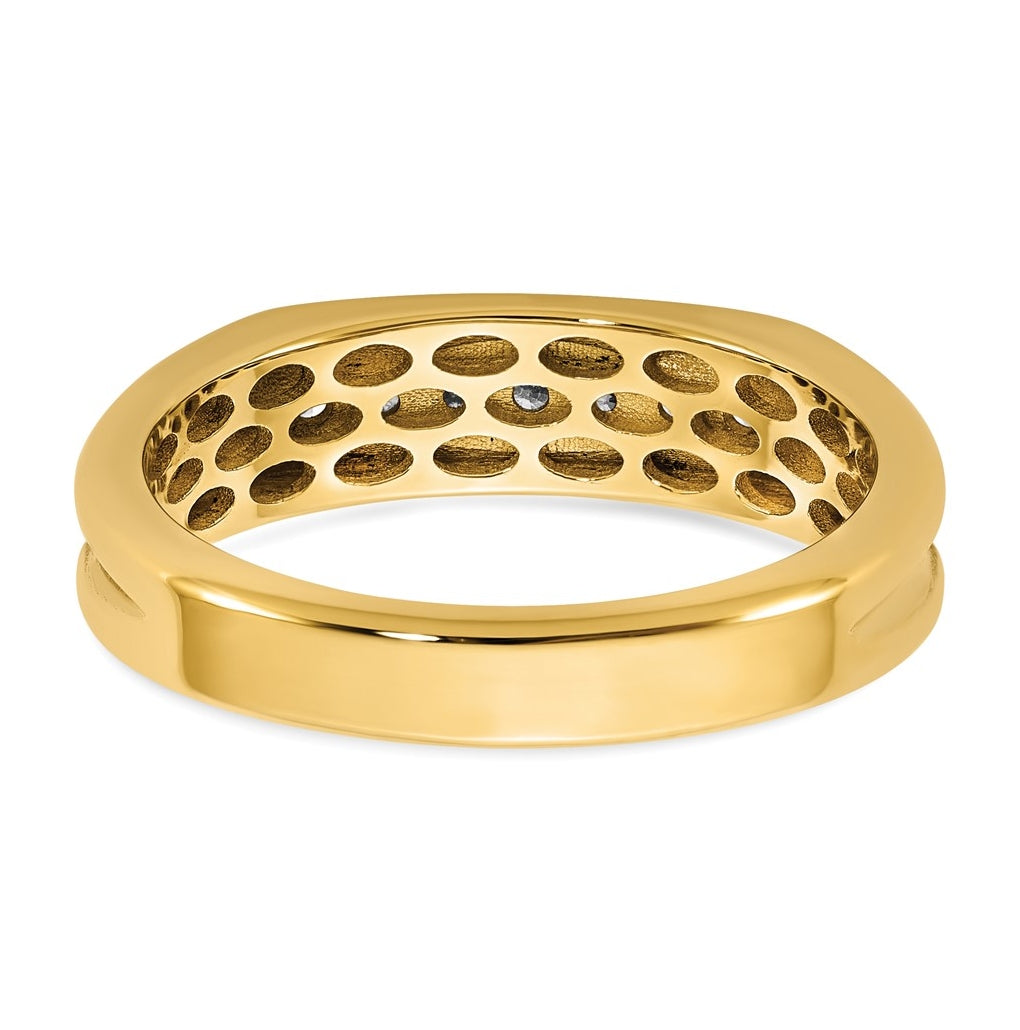 14k Yellow Or White Gold IB Goodman Mens Polished Complete 7-Stone 1/4ct Diamond Ring