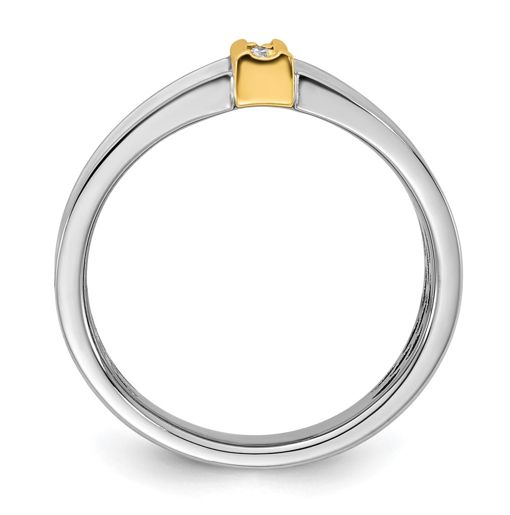 14k Yellow Or White Gold IB Goodman Mens Polished Complete 5-Stone 1/20ct Diamond Ring
