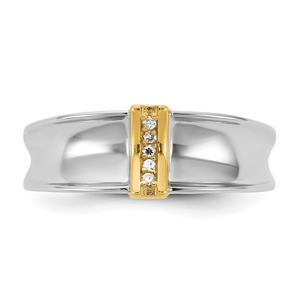 14k Yellow Or White Gold IB Goodman Mens Polished Complete 5-Stone 1/20ct Diamond Ring