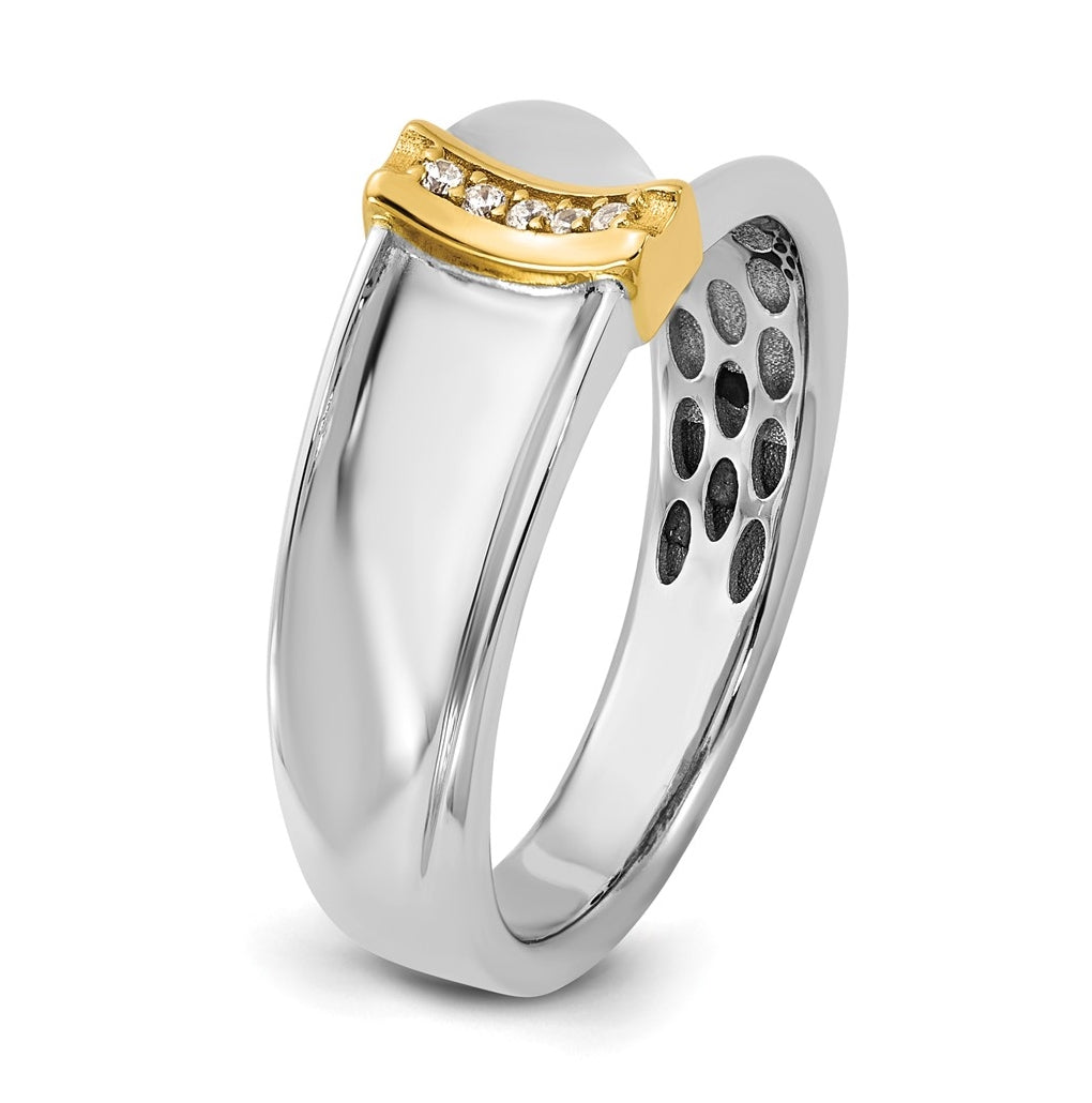 14k Yellow Or White Gold IB Goodman Mens Polished Complete 5-Stone 1/20ct Diamond Ring