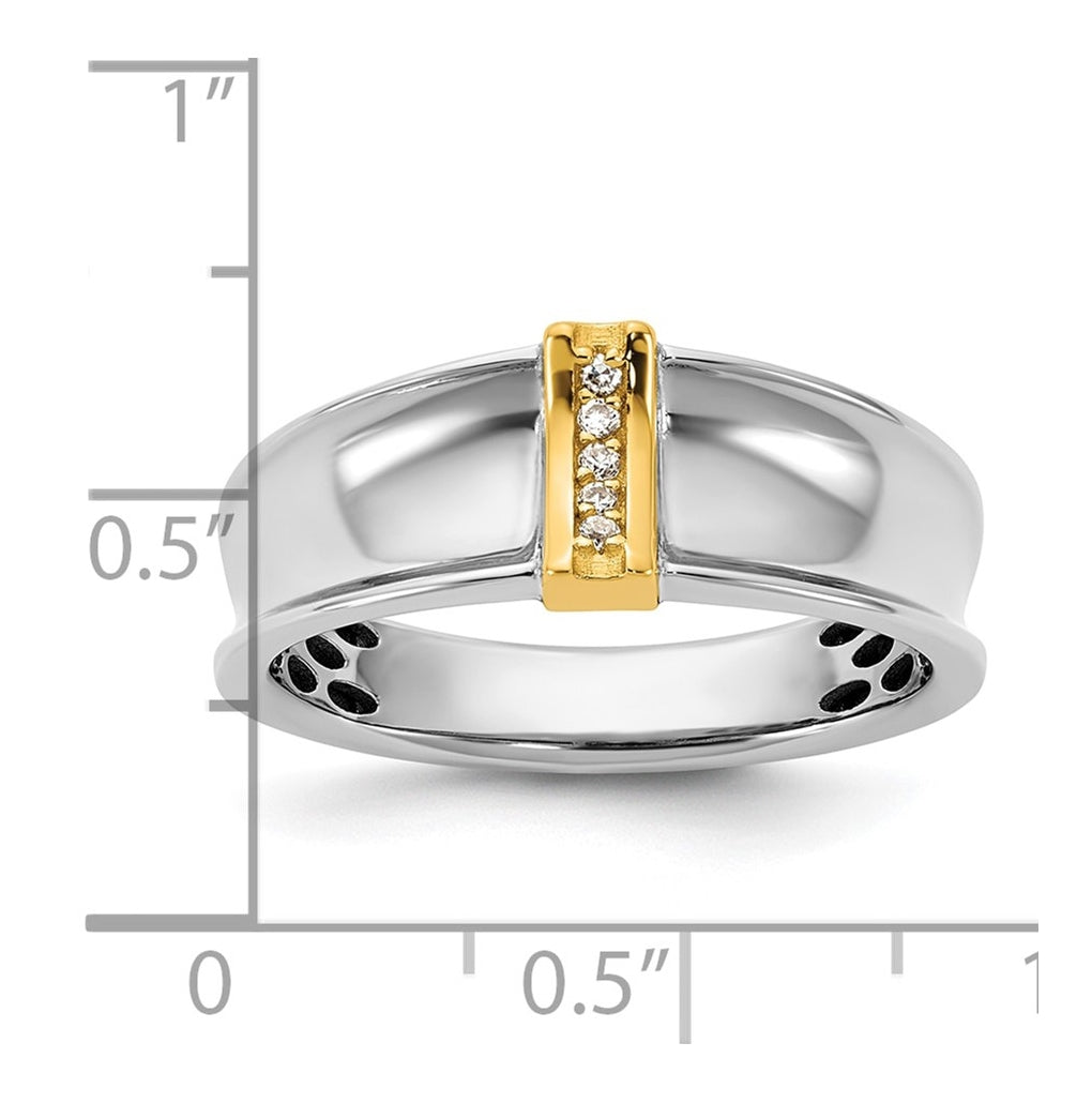 14k Yellow Or White Gold IB Goodman Mens Polished Complete 5-Stone 1/20ct Diamond Ring