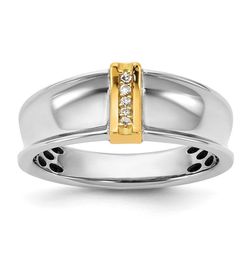 14k Yellow Or White Gold IB Goodman Mens Polished Complete 5-Stone 1/20ct Diamond Ring