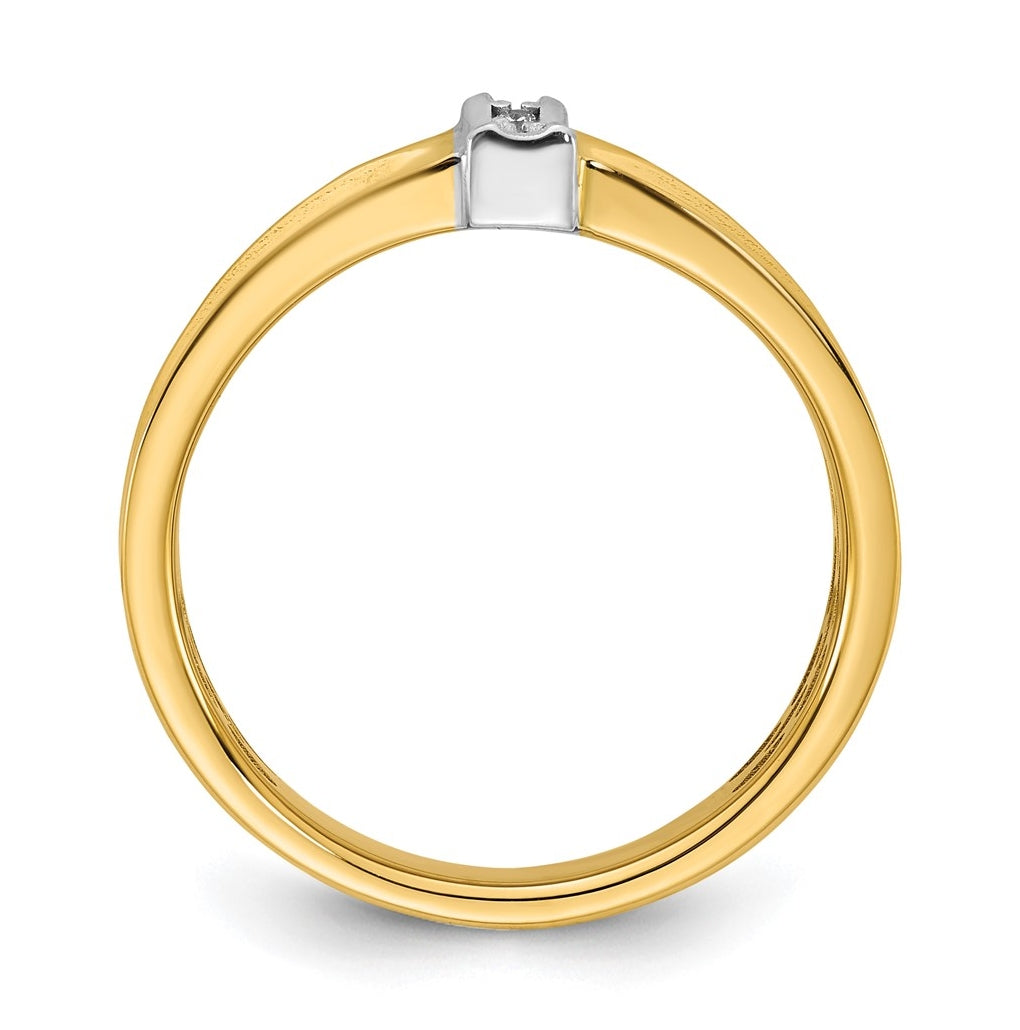 14k Yellow Or White Gold IB Goodman Mens Polished Complete 5-Stone 1/20ct Diamond Ring
