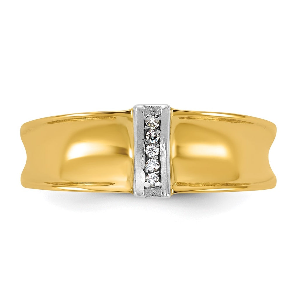 14k Yellow Or White Gold IB Goodman Mens Polished Complete 5-Stone 1/20ct Diamond Ring