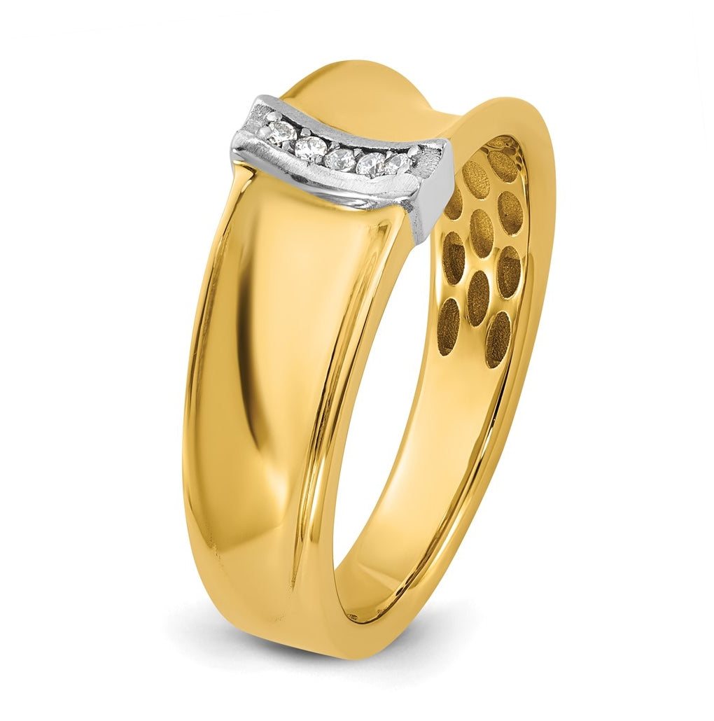 14k Yellow Or White Gold IB Goodman Mens Polished Complete 5-Stone 1/20ct Diamond Ring