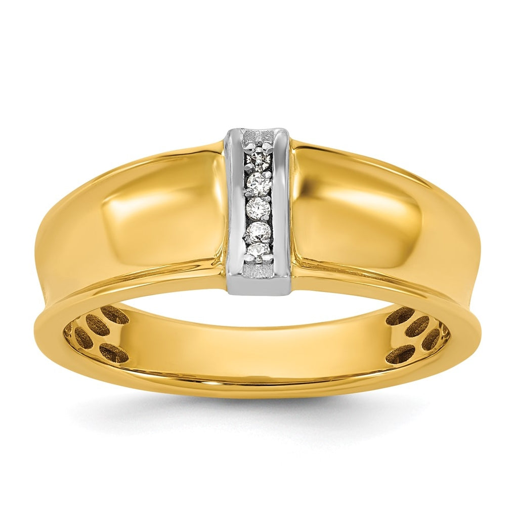 14k Yellow Or White Gold IB Goodman Mens Polished Complete 5-Stone 1/20ct Diamond Ring