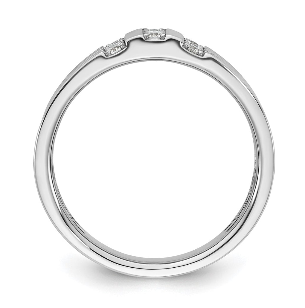 14k White Or Yellow Gold w/ Rhodium IB Goodman Mens Polished Complete 1/3ct Diamond Ring