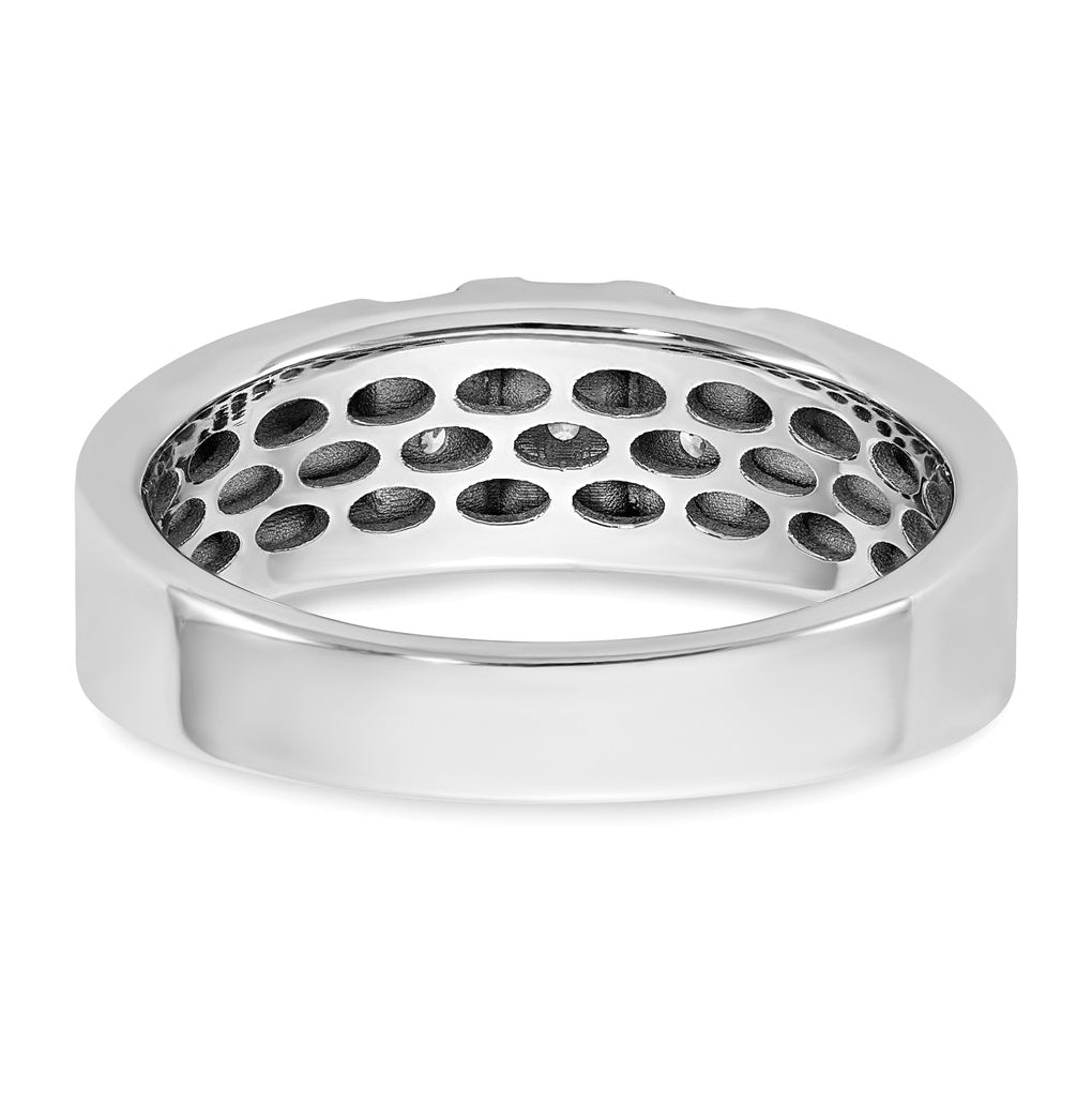 14k White Or Yellow Gold w/ Rhodium IB Goodman Mens Polished Complete 1/3ct Diamond Ring