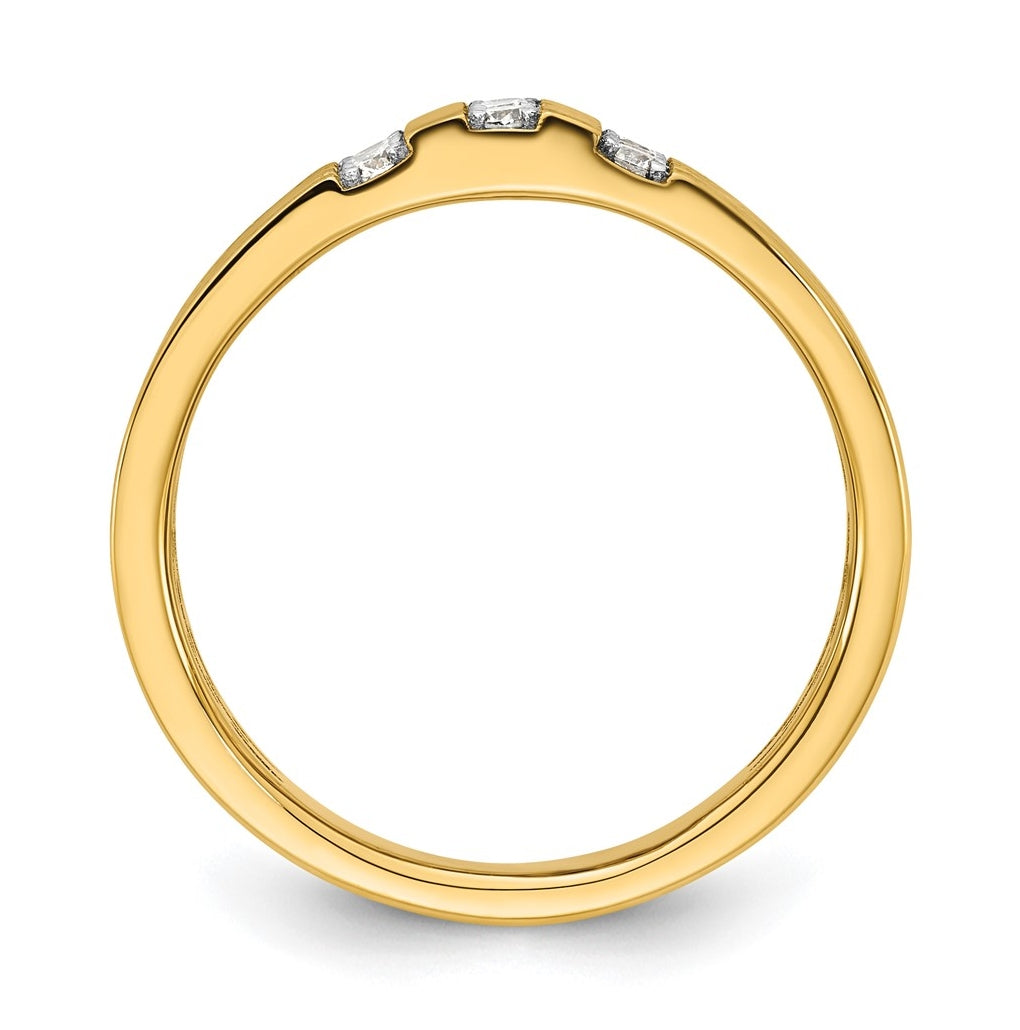 14k White Or Yellow Gold w/ Rhodium IB Goodman Mens Polished Complete 1/3ct Diamond Ring