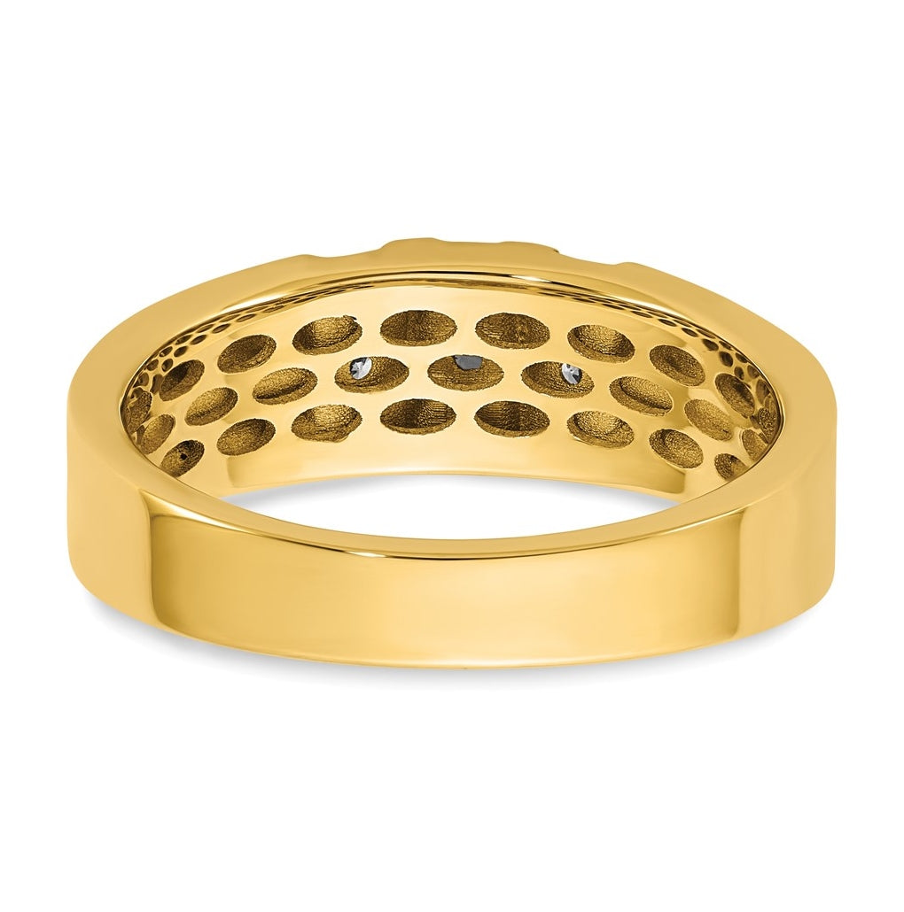 14k White Or Yellow Gold w/ Rhodium IB Goodman Mens Polished Complete 1/3ct Diamond Ring