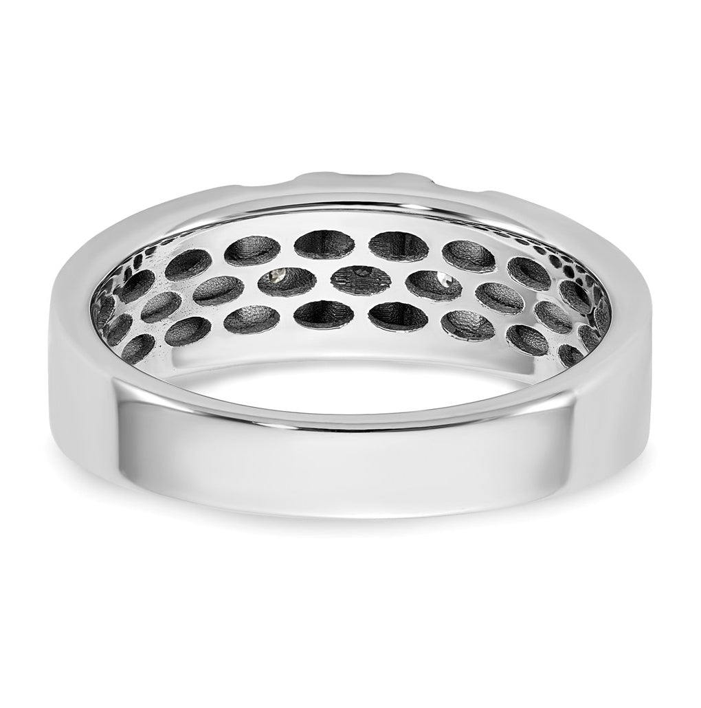 14k White Gold w/Black Rhodium IB Goodman Mens Complete 1/3ct Diamond Ring