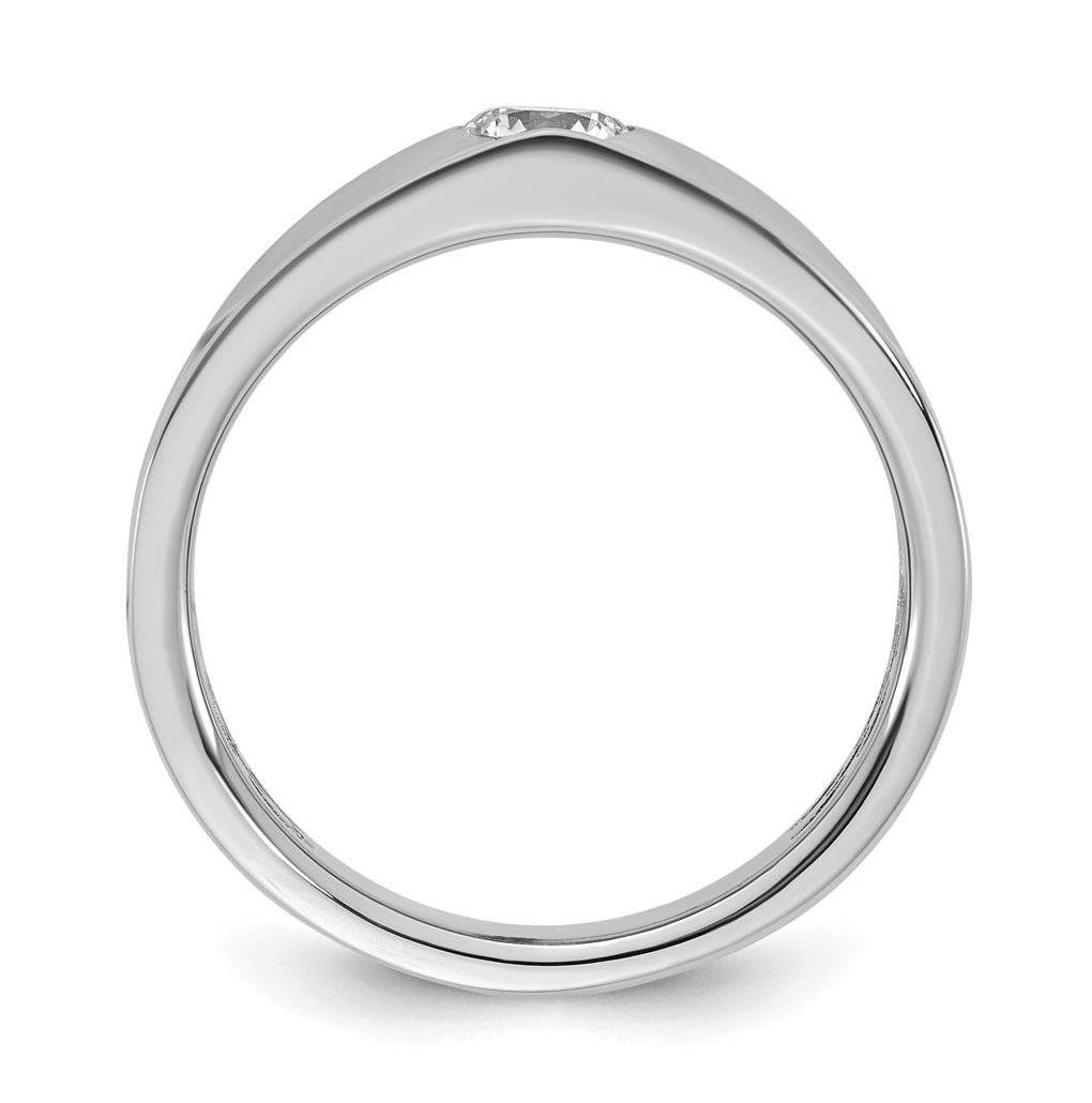 14K White Gold IB Goodman Mens Polished Complete 1/2ct Diamond Ring