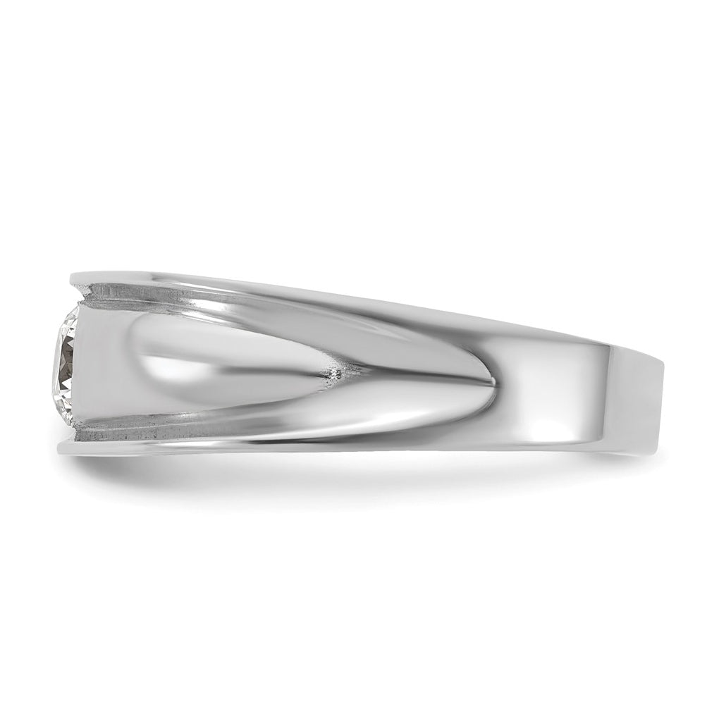 14K White Gold IB Goodman Mens Polished Complete 1/2ct Diamond Ring