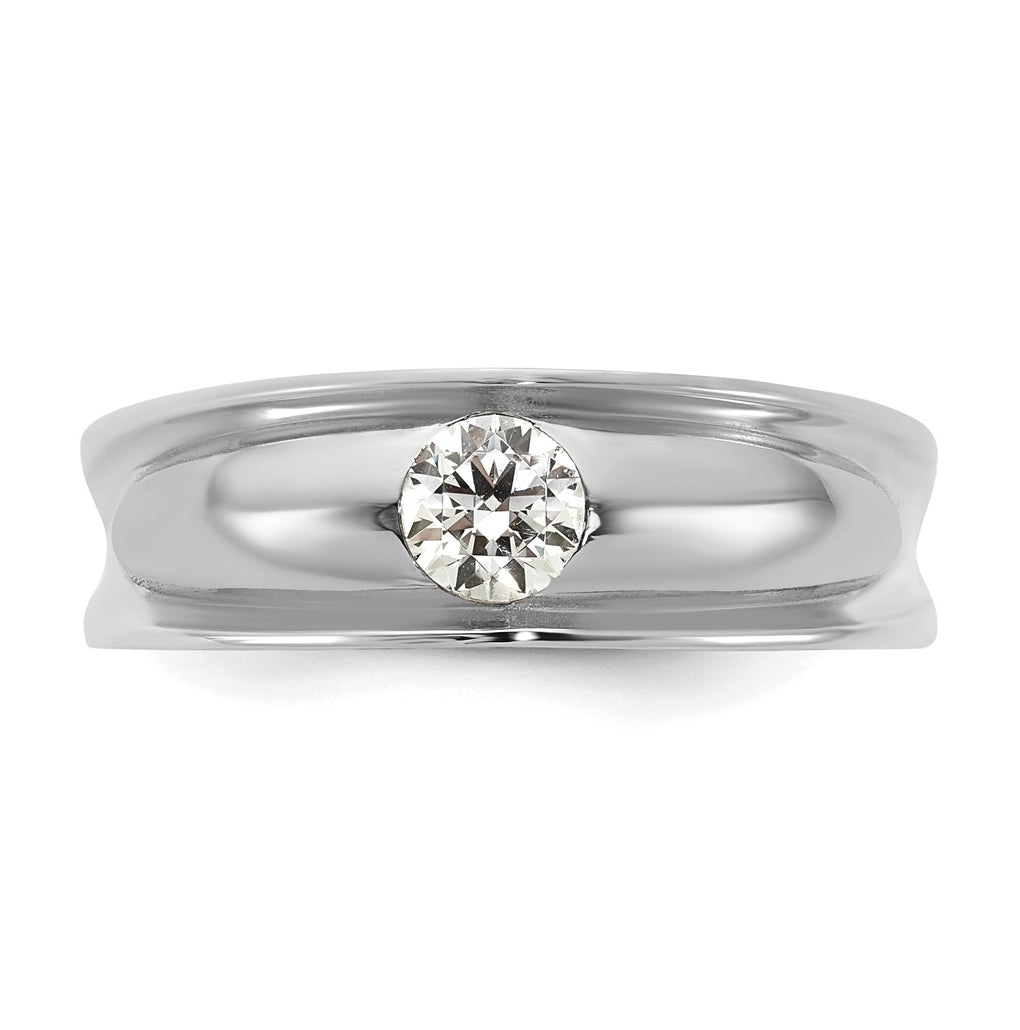 14K White Gold IB Goodman Mens Polished Complete 1/2ct Diamond Ring