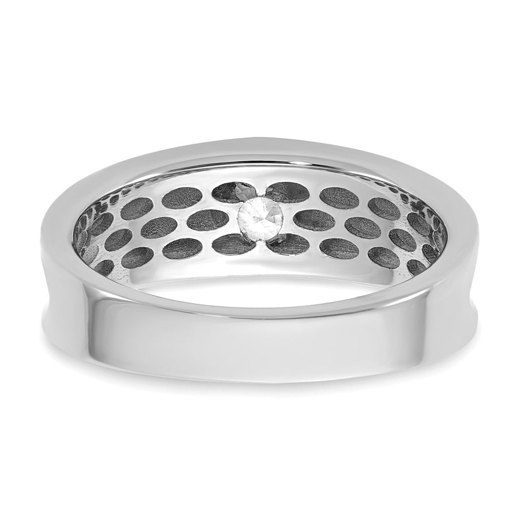 14K White Gold IB Goodman Mens Polished Complete 1/2ct Diamond Ring