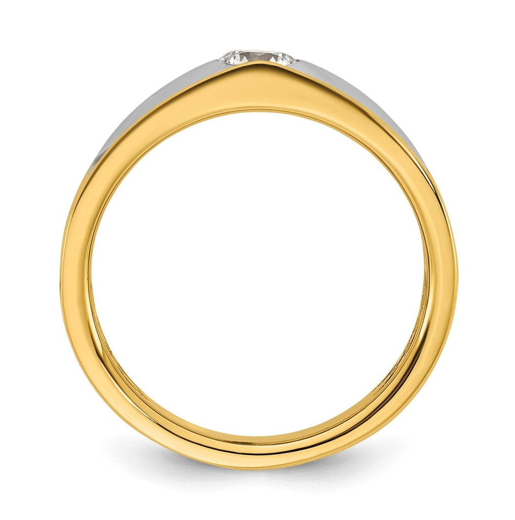 14k Yellow Gold w/White Rhodium IB Goodman Mens Complete 1/2ct Diamond Ring