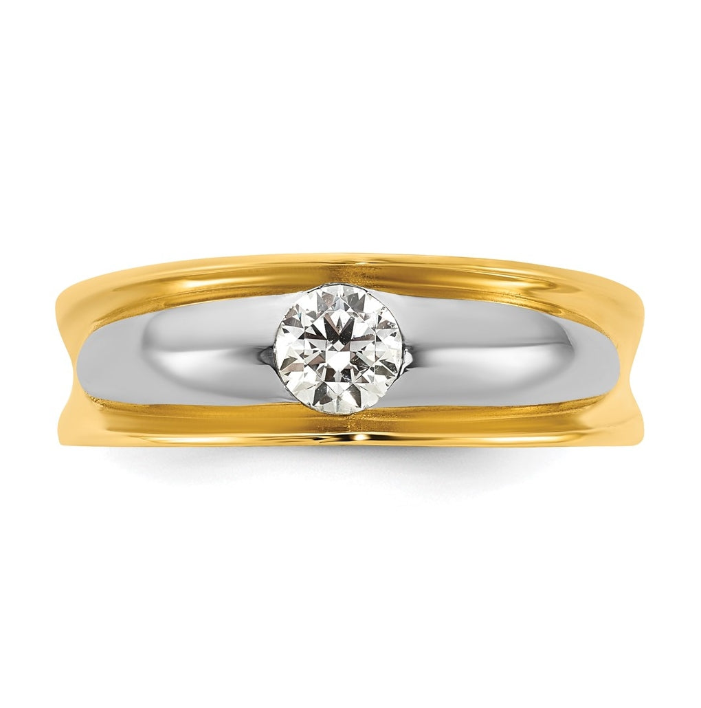 14k Yellow Gold w/White Rhodium IB Goodman Mens Complete 1/2ct Diamond Ring