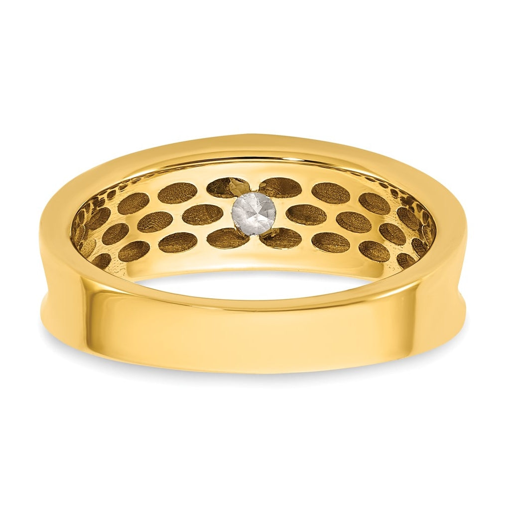 14k Yellow Gold w/White Rhodium IB Goodman Mens Complete 1/2ct Diamond Ring