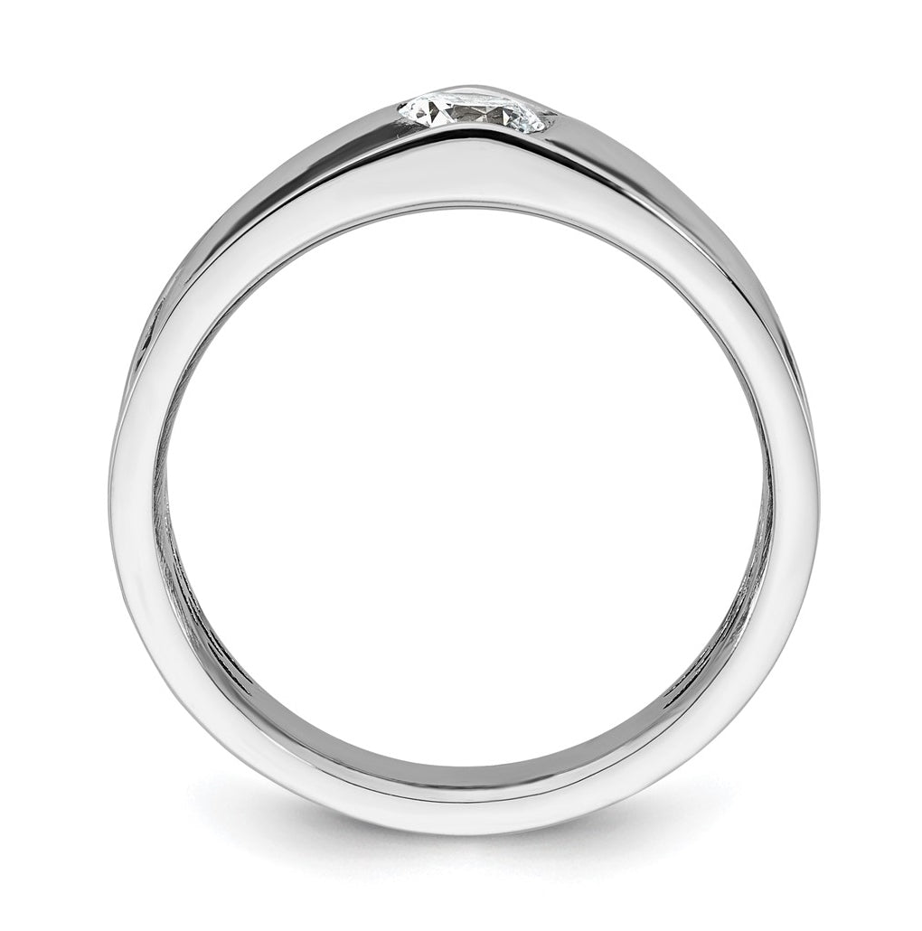 14k White Gold IB Goodman Black Rhodium Mens Complete 1/2ct Diamond Ring