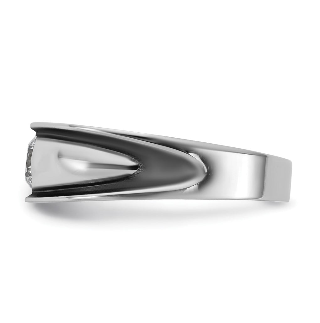 14k White Gold IB Goodman Black Rhodium Mens Complete 1/2ct Diamond Ring