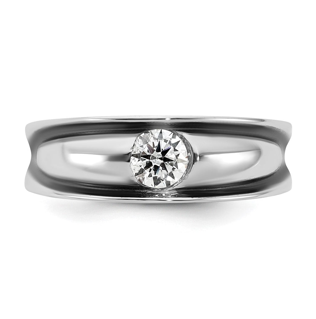 14k White Gold IB Goodman Black Rhodium Mens Complete 1/2ct Diamond Ring
