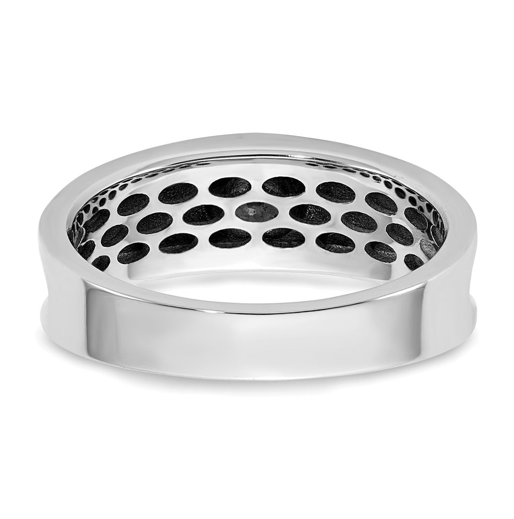 14k White Gold IB Goodman Black Rhodium Mens Complete 1/2ct Diamond Ring