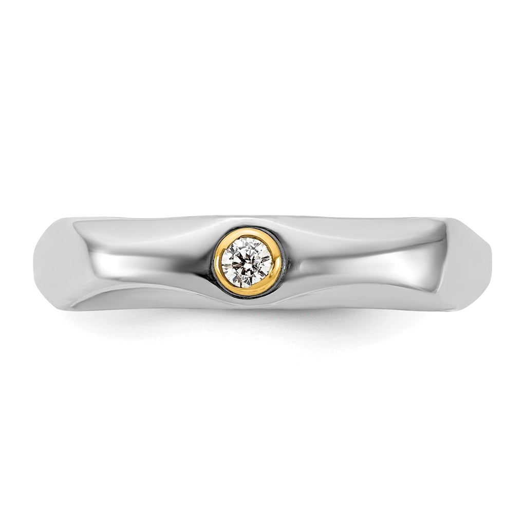 14k Yellow Or White Gold IB Goodman Mens Polished Complete 1/20ct Diamond Band Ring