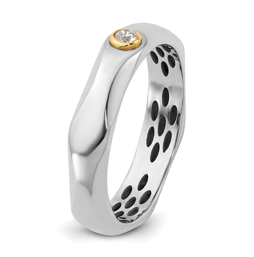 14k Yellow Or White Gold IB Goodman Mens Polished Complete 1/20ct Diamond Band Ring