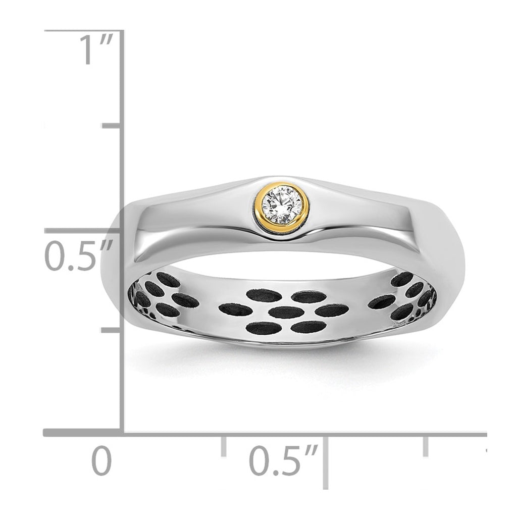 14k Yellow Or White Gold IB Goodman Mens Polished Complete 1/20ct Diamond Band Ring