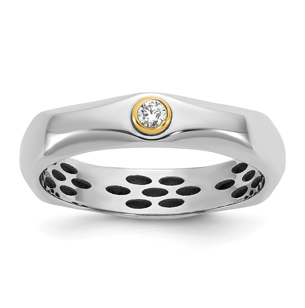 14k Yellow Or White Gold IB Goodman Mens Polished Complete 1/20ct Diamond Band Ring