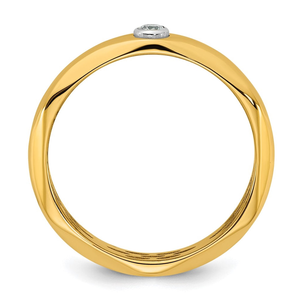 14k Yellow Or White Gold IB Goodman Mens Polished Complete 1/20ct Diamond Band Ring