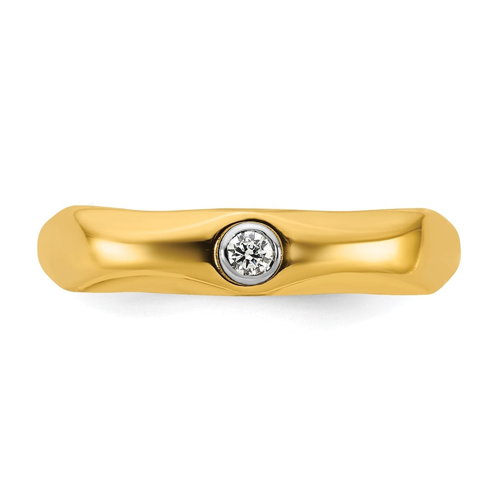14k Yellow Or White Gold IB Goodman Mens Polished Complete 1/20ct Diamond Band Ring