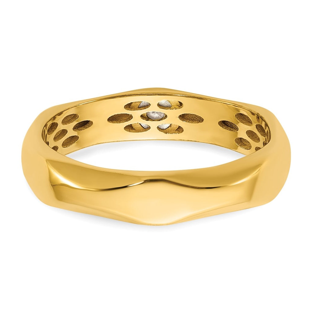 14k Yellow Or White Gold IB Goodman Mens Polished Complete 1/20ct Diamond Band Ring