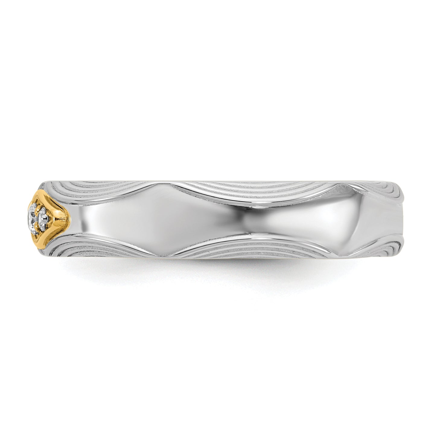 14k Yellow Or White Gold IB Goodman Mens Complete 3-Stone 1/15ct Diamond Ring