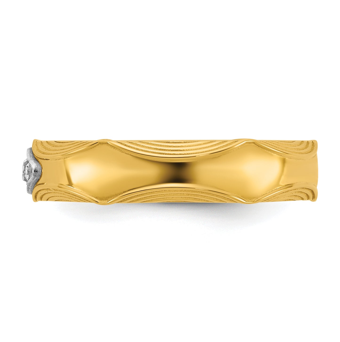 14k Yellow Or White Gold IB Goodman Mens Complete 3-Stone 1/15ct Diamond Ring