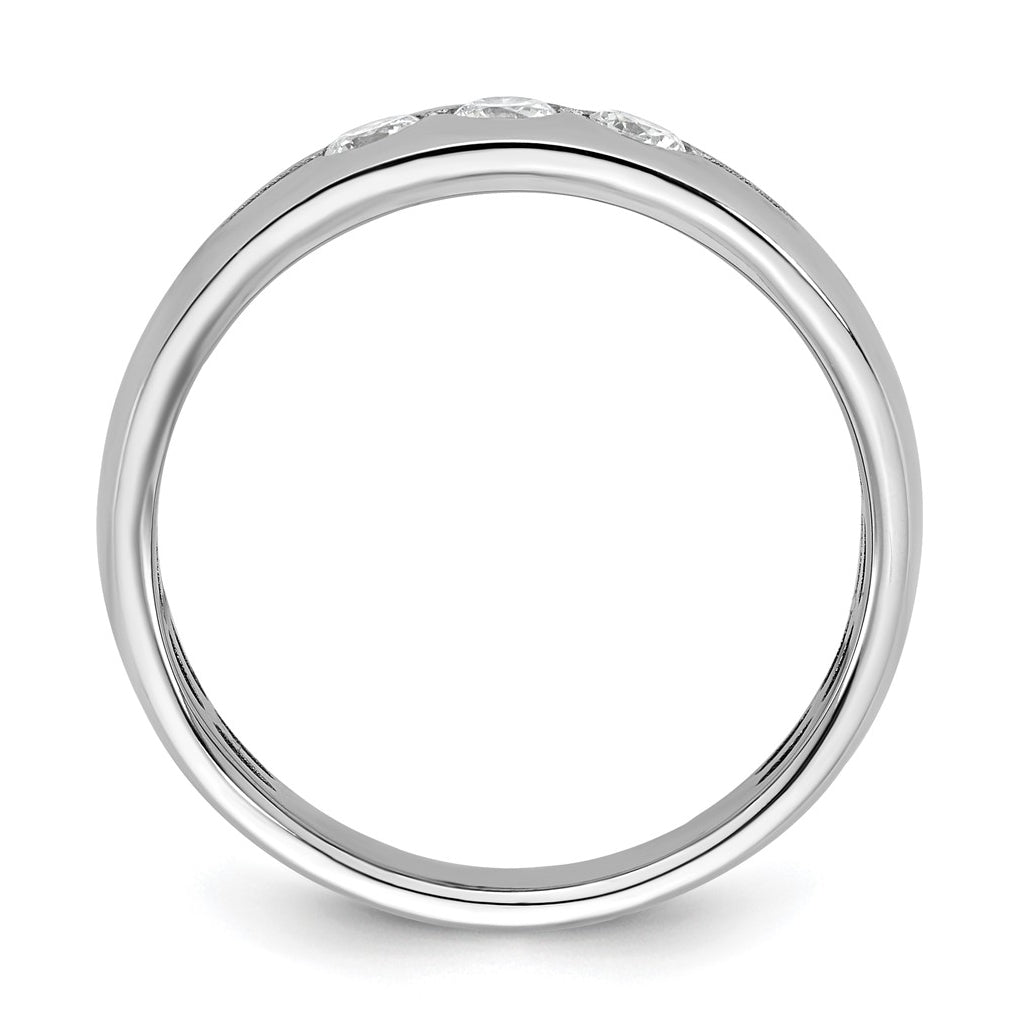 14K Yellow Or White Gold IB Goodman Mens Polished Complete 3-Stone 1/3ct Diamond Ring