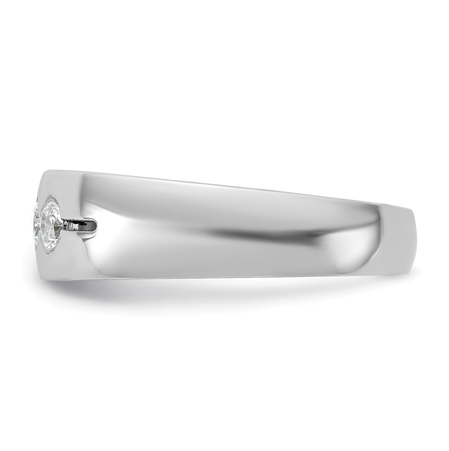14K Yellow Or White Gold IB Goodman Mens Polished Complete 3-Stone 1/3ct Diamond Ring