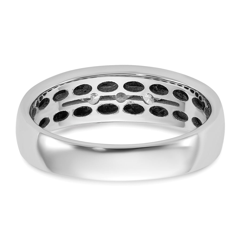 14K Yellow Or White Gold IB Goodman Mens Polished Complete 3-Stone 1/3ct Diamond Ring