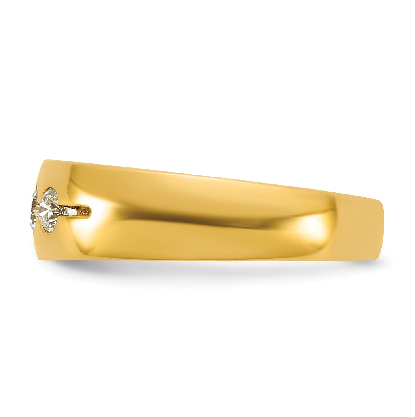 14K Yellow Or White Gold IB Goodman Mens Polished Complete 3-Stone 1/3ct Diamond Ring