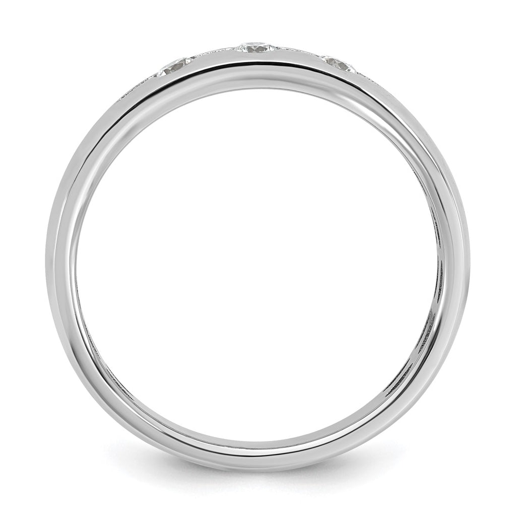 14K Yellow Or White Gold IB Goodman Mens Polished Complete 3-Stone 1/6ct Diamond Ring
