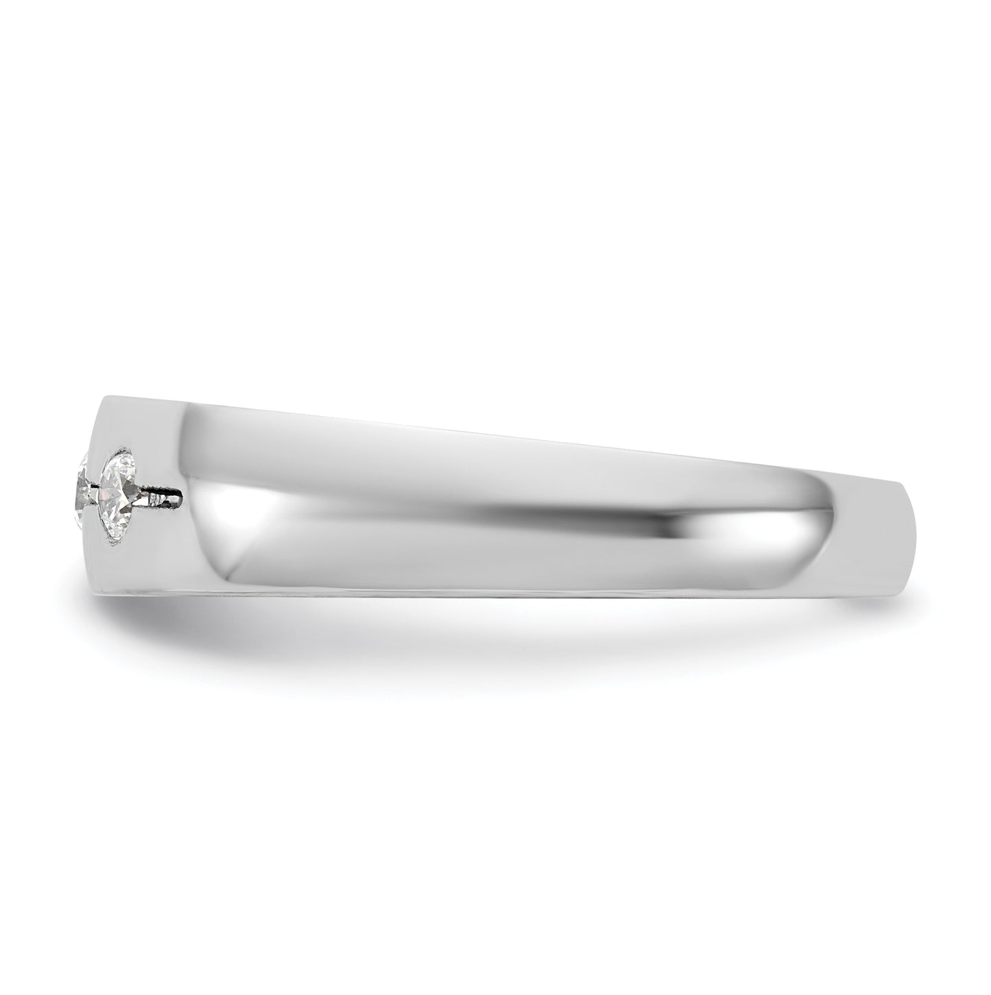 14K Yellow Or White Gold IB Goodman Mens Polished Complete 3-Stone 1/6ct Diamond Ring