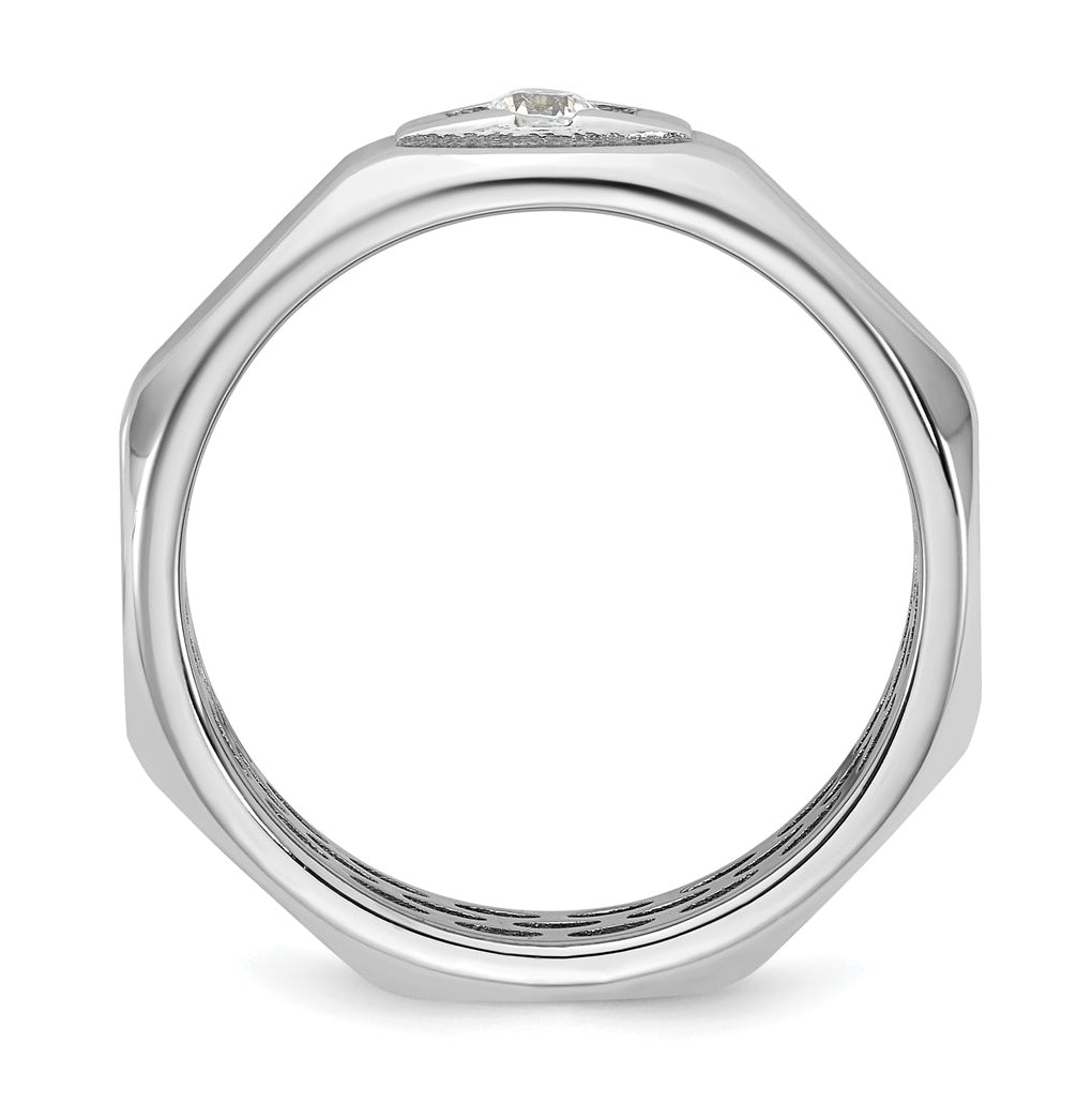 14K Yellow Or White Gold IB Goodman Mens Satin Complete 1/10ct Diamond Ring