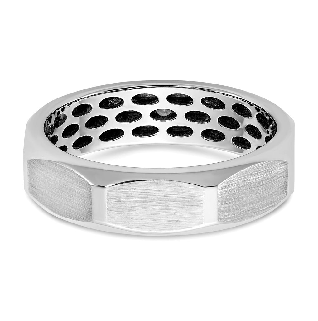 14K Yellow Or White Gold IB Goodman Mens Satin Complete 1/10ct Diamond Ring