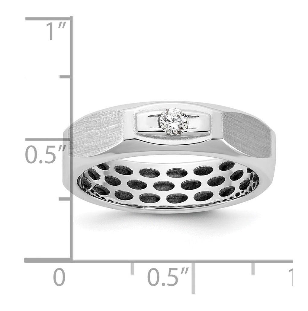 14K Yellow Or White Gold IB Goodman Mens Satin Complete 1/10ct Diamond Ring