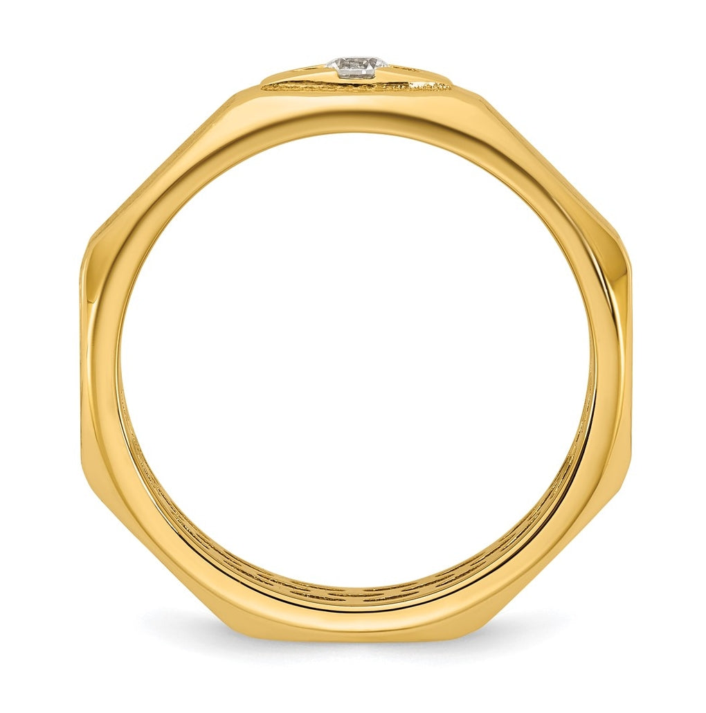 14K Yellow Or White Gold IB Goodman Mens Satin Complete 1/10ct Diamond Ring