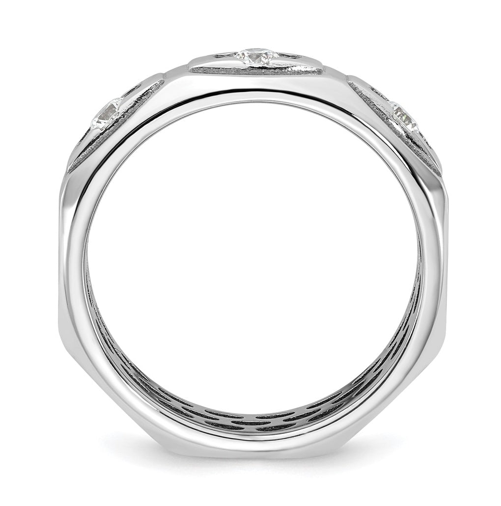 14K Yellow Or White Gold IB Goodman Mens Satin Complete 1/3ct Diamond Ring