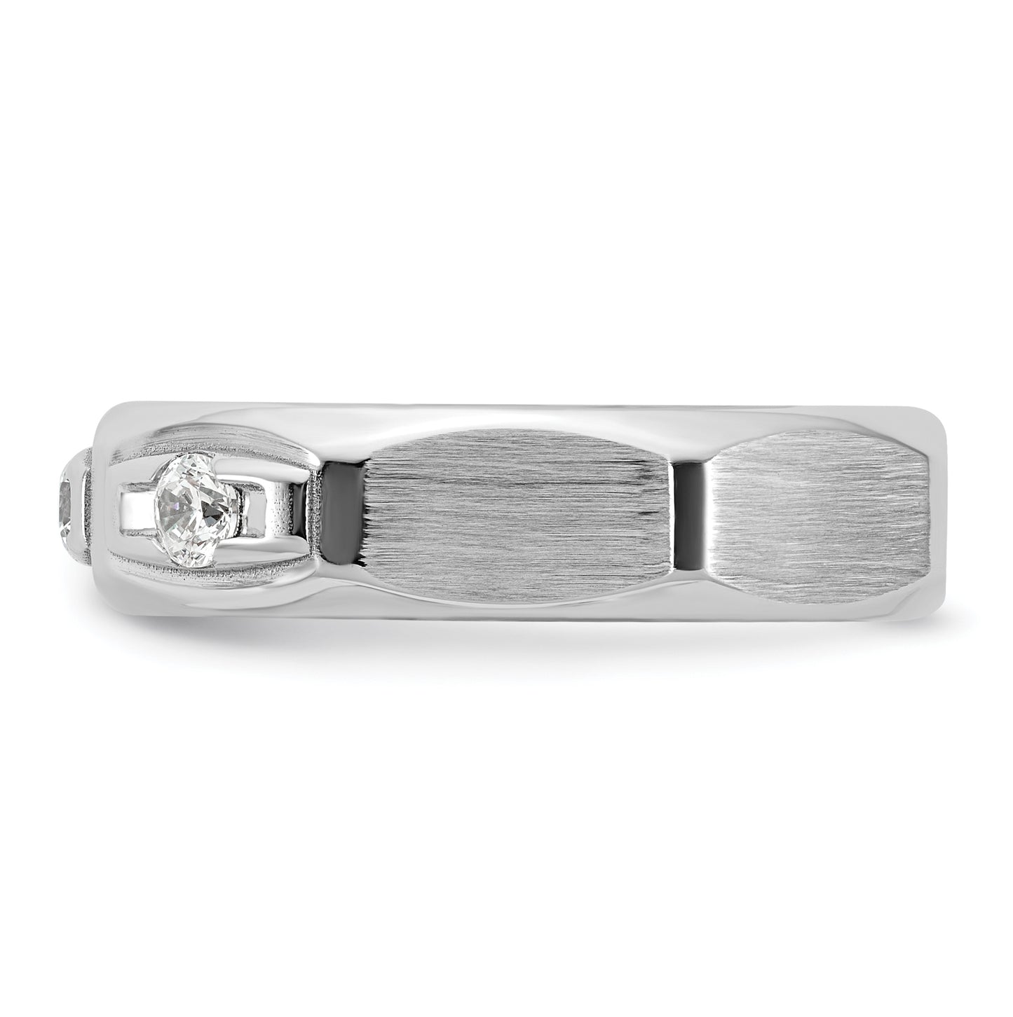 14K Yellow Or White Gold IB Goodman Mens Satin Complete 1/3ct Diamond Ring