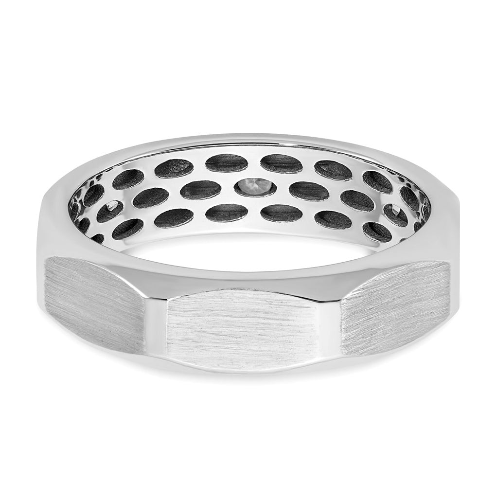 14K Yellow Or White Gold IB Goodman Mens Satin Complete 1/3ct Diamond Ring