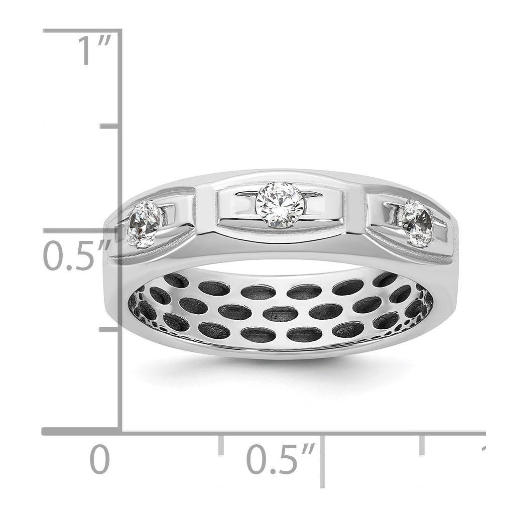 14K Yellow Or White Gold IB Goodman Mens Satin Complete 1/3ct Diamond Ring