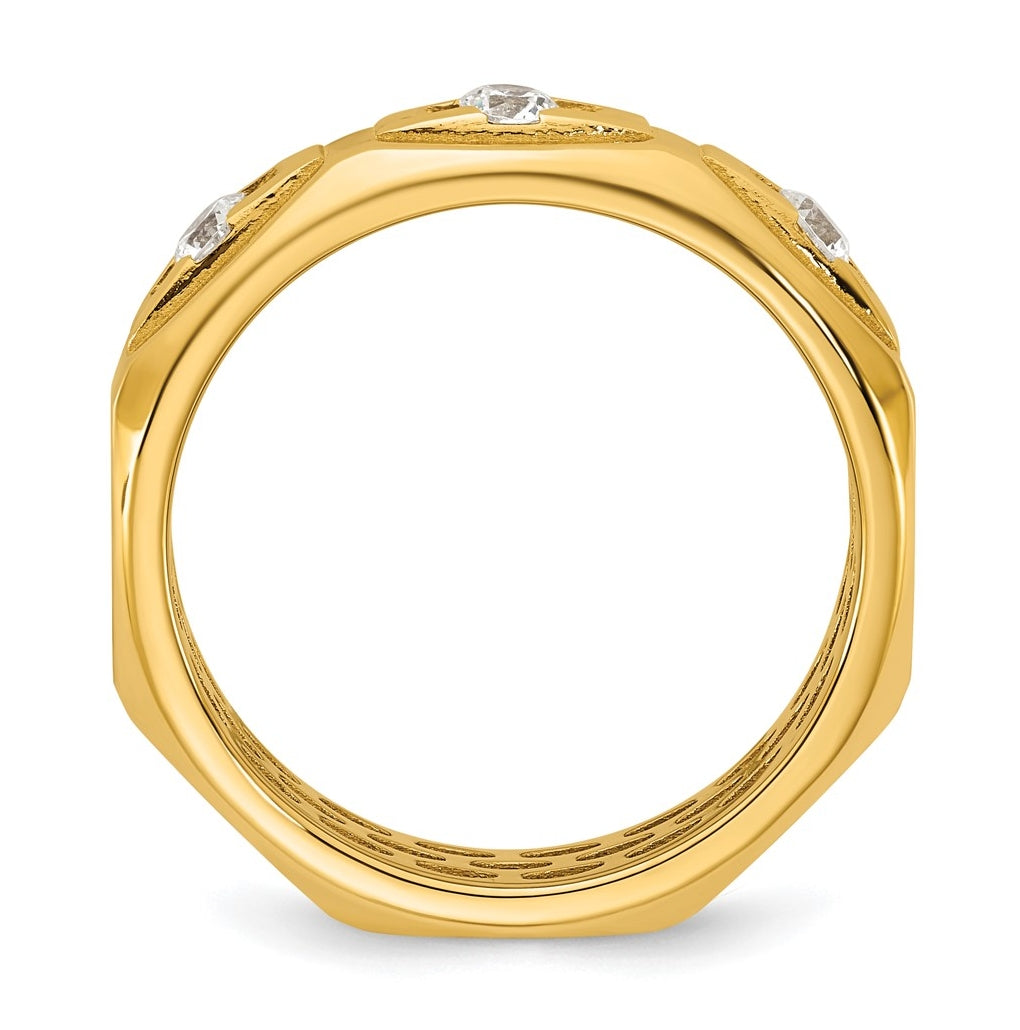 14K Yellow Or White Gold IB Goodman Mens Satin Complete 1/3ct Diamond Ring